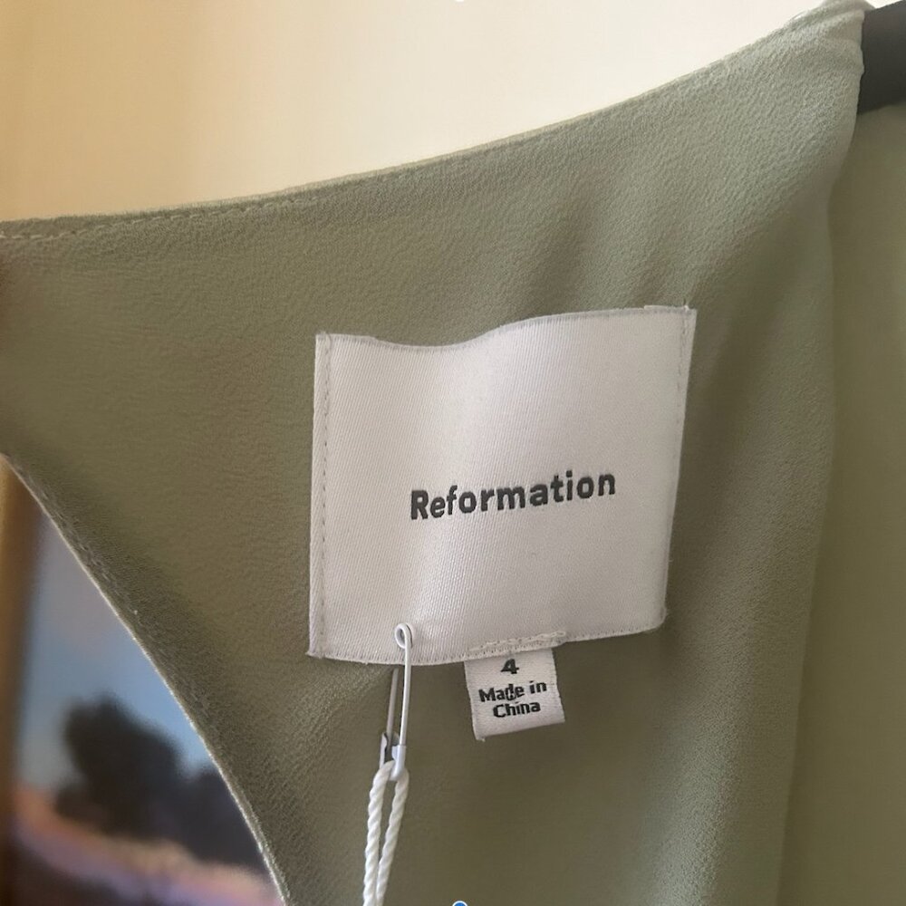 Reformation Niamh Silk Dress - Dried Herbs Color - Picture 3 of 5
